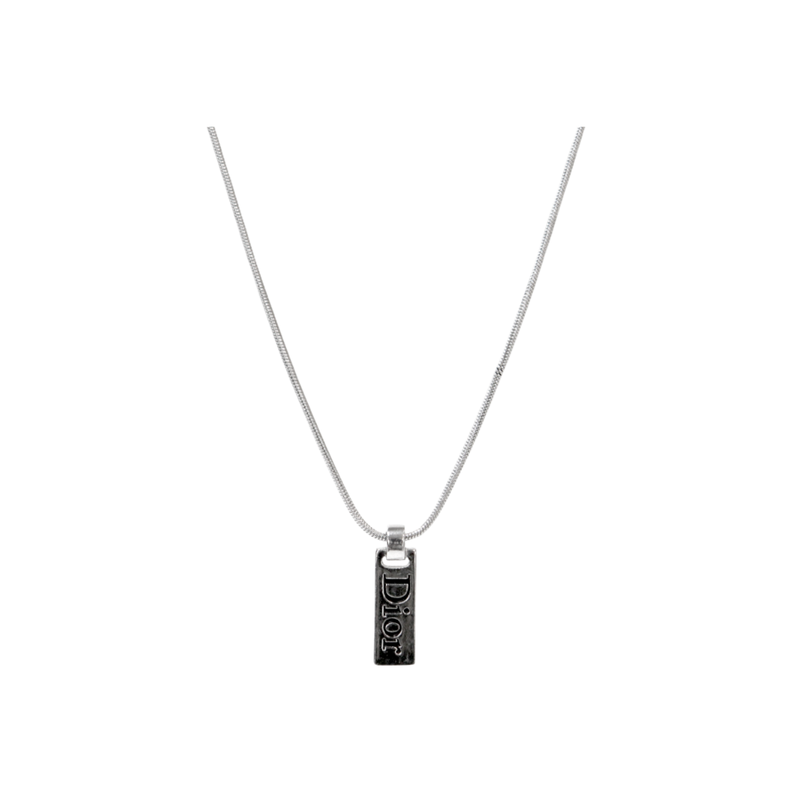 디올 블랙 플레이트 실버 목걸이 A-B50264(Dior Black Plate Silver Necklace A-B50264)