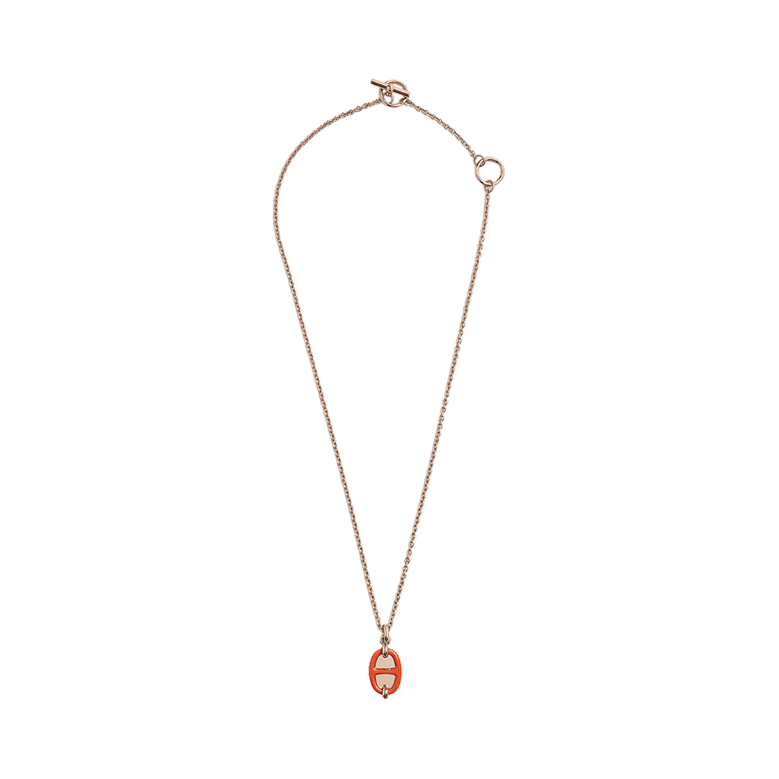 (W) 에르메스 미니 마이옹 펜던트 스몰 모델 & 로즈 골드 하드웨어 오렌지 패션((W) Hermes Mini Maillon Pendant Small Model & Rose Gold Orange Passion) - 2