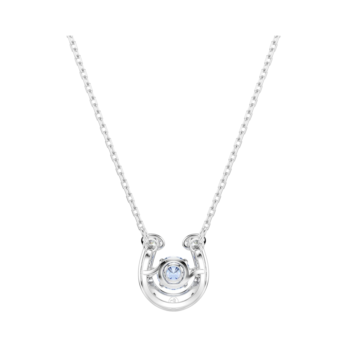 (W) 스와로브스키 심볼리카 펜던트 라운드 컷 파베 홀스슈 블루 로듐 플래팅((W) Swarovski Symbolica Pendant Round Cut Pave Horse Shoe Blue Rhodium Plated) - 3