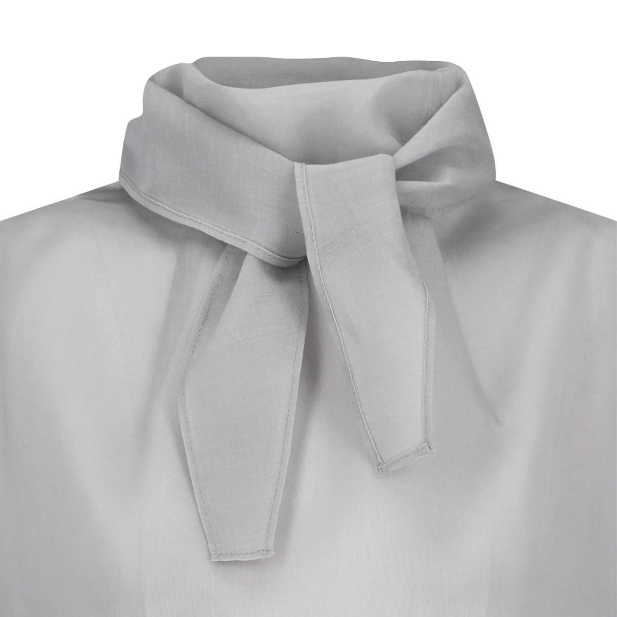 아모멘토 우먼 노티드 칼라 탑 그레이 - 26SS(Amomento Women Knotted Collar Top Grey - 26SS) - 5