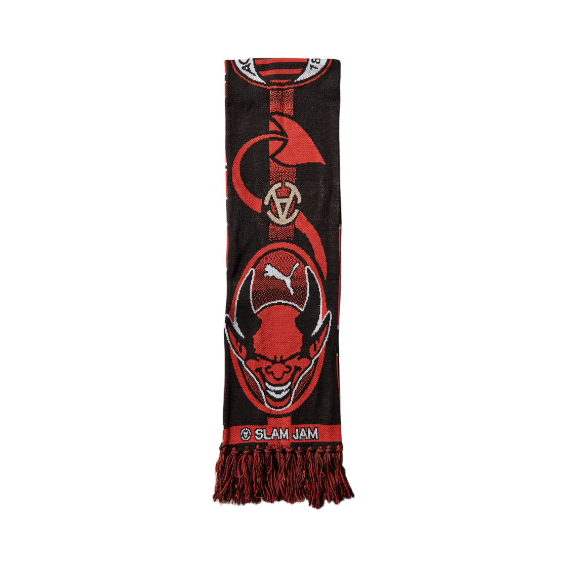 푸마 x 슬램잼 AC 밀란 스카프 블랙 포 올 타임 레드(Puma x Slam Jam AC Milan Scarf Black For All Time Red) - 1