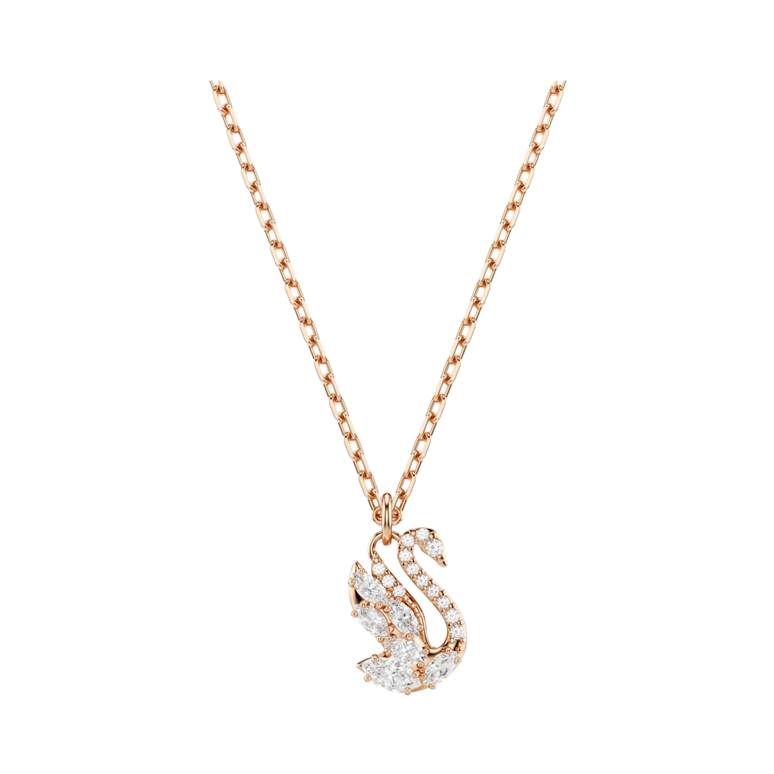 5738203 (W) Swarovski Swan Pendant Mixed Cut Swan White Rose Gold Plated