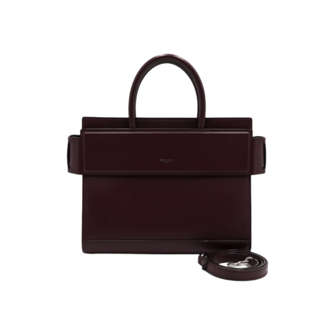 ITI6W8NJ8OGE Givenchy Burgundy Leather Horizon Small Tote & Shoulder Bag