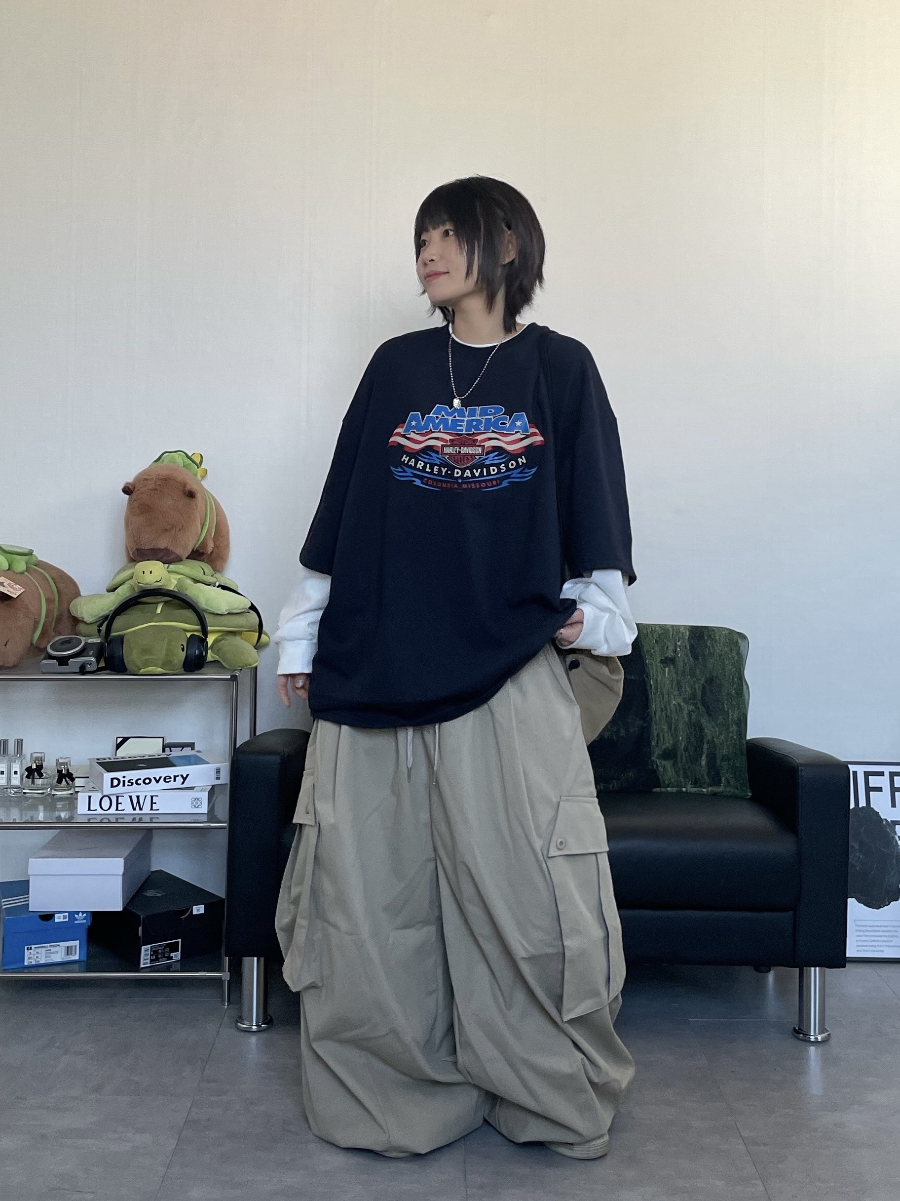 Deus Ex Machina String Bag Tan 착용 스타일 - 2