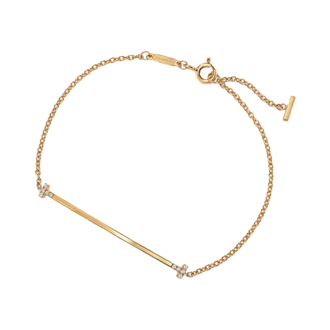 티파니 앤 코 티파니 T 스마일 스몰 브레이슬릿 옐로우 골드 다이아몬드(Tiffany & Co. Tiffany T Smile Small Bracelet Yellow Gold with Diamonds) - 1