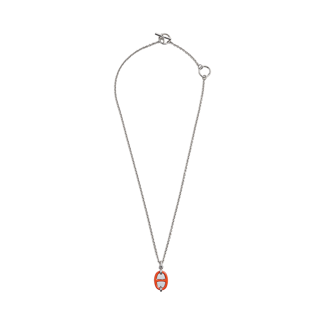 (W) 에르메스 미니 마이옹 펜던트 스몰 모델 & 팔라듐 하드웨어 오렌지 패션((W) Hermes Mini Maillon Pendant Small Model & Palladium Orange Passion) - 2