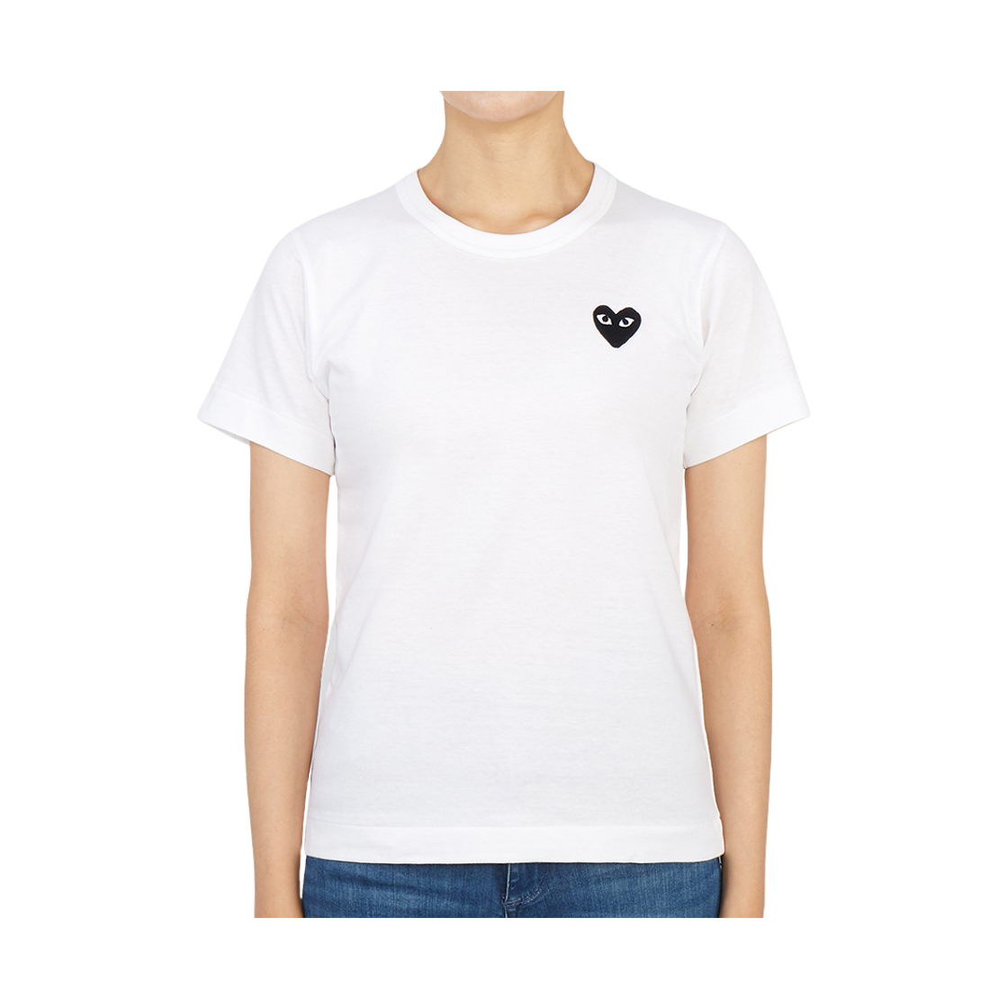 [15% 쿠폰] (W) 플레이 꼼데가르송 블랙 하트 티셔츠 화이트([15% 쿠폰] (W) Play Comme des Garcons Black Heart T-Shirt White) - 2