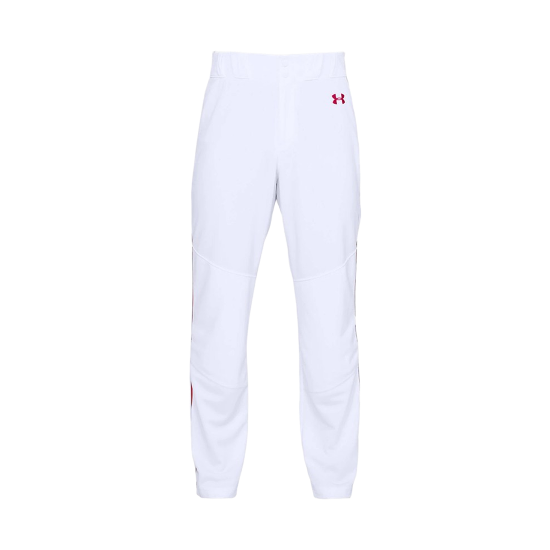 1317259-103 Under Armour UA Utility Relaxed Piped Baseball Pants White Red