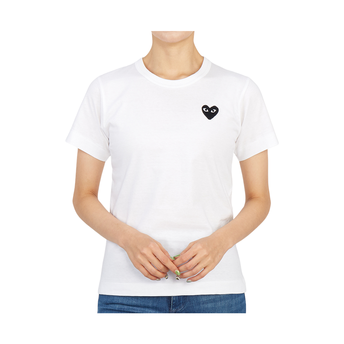 [15% 쿠폰] (W) 플레이 꼼데가르송 블랙 하트 티셔츠 화이트([15% 쿠폰] (W) Play Comme des Garcons Black Heart T-Shirt White) - 6