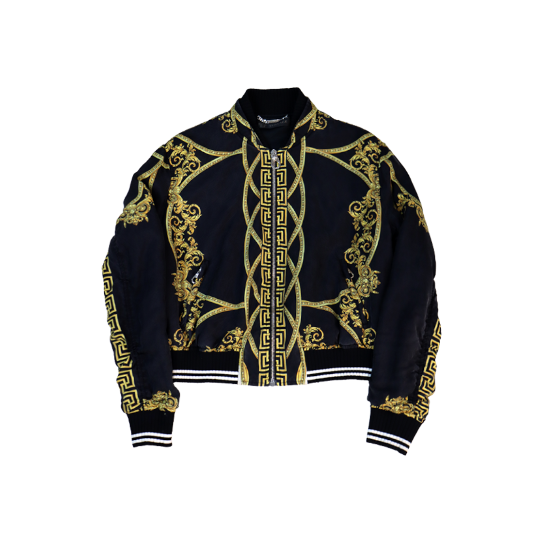 ITTCWBUK8NGF Versace Black Baroque Bomber Jacket A-C49179