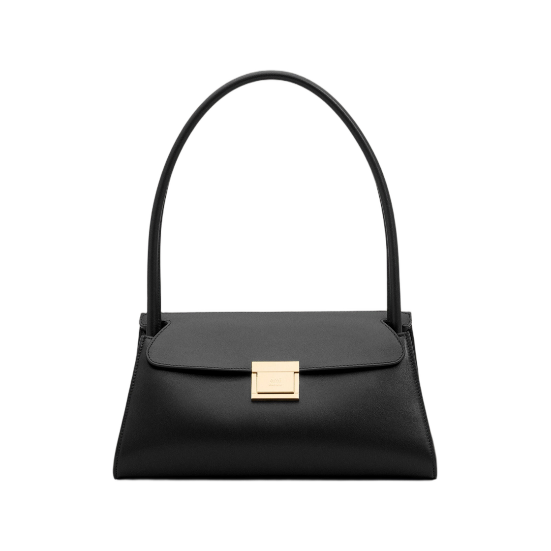 아미 블랙 카우 레더 스몰 미미 백 블랙(AMI Black Cow Leather Small Mimi Bag Black)