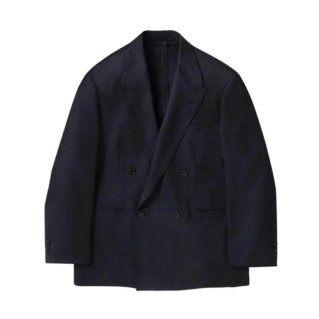 아프레쎄 울 더블 브레스티드 자켓 네이비 - 26SS(A.Presse Wool Double Breasted Jacket Navy - 26SS) - 1