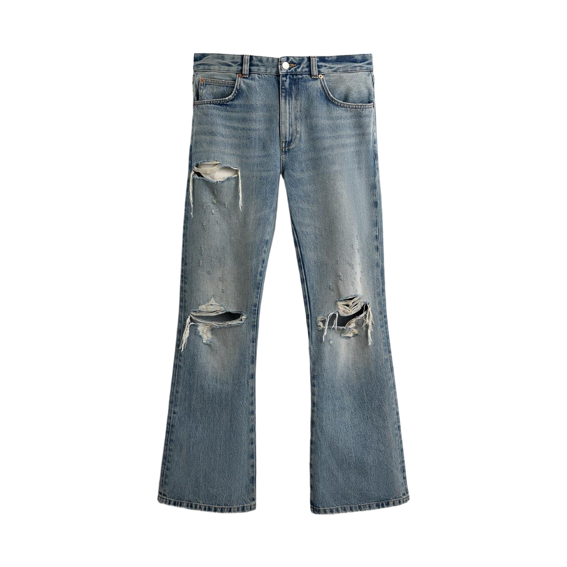 자라 x 디즈니 x 해리 램버트 립드 플레어 핏 진 블루(Zara x Disney x Harry Lambert Ripped Flare Fit Jeans Blue)