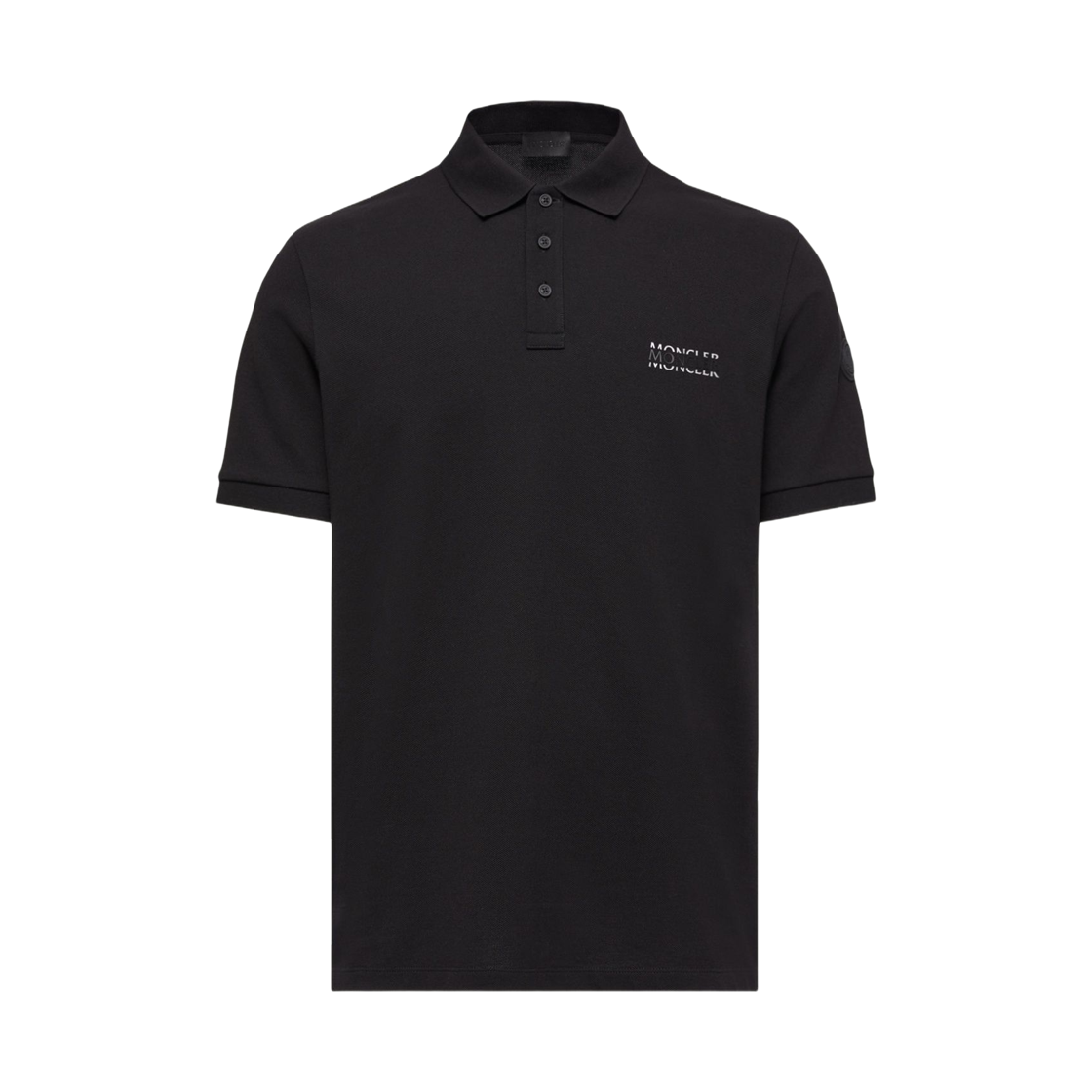 L1-091-8A00009-89A16-999 Moncler Logo Cotton Piquet Polo Shirt Black - 26SS