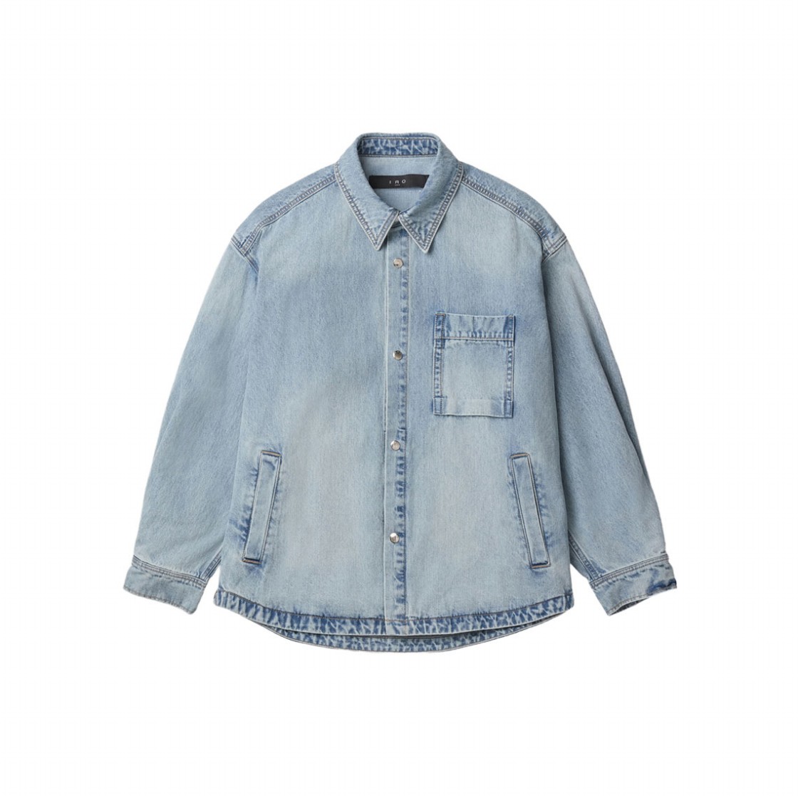 IQJCS26701BUL IRO Azuree Denim Long Sleeve Shirt Jacket Light Blue