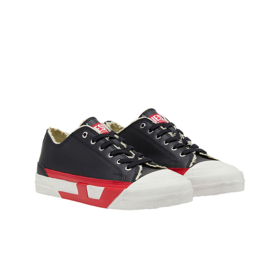 디젤 S-D-버스 로고 스니커즈 블랙 레드(Diesel S-D-Verse Logo Sneakers Black Red) - 2