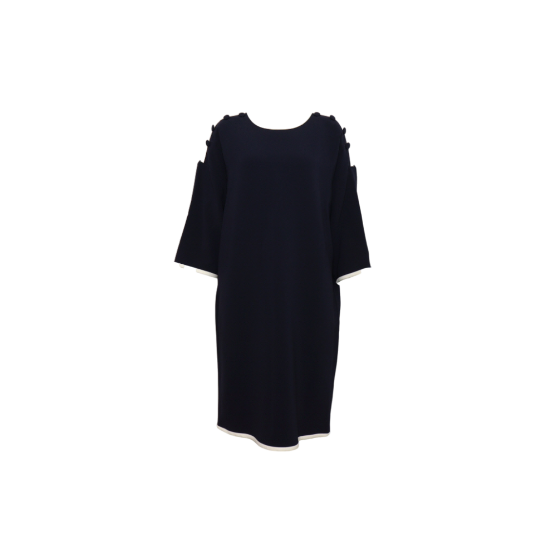 ITSCJ4FR23MR Max Mara MXDR8A001 Navy White Tag Drop Shoulder Dress