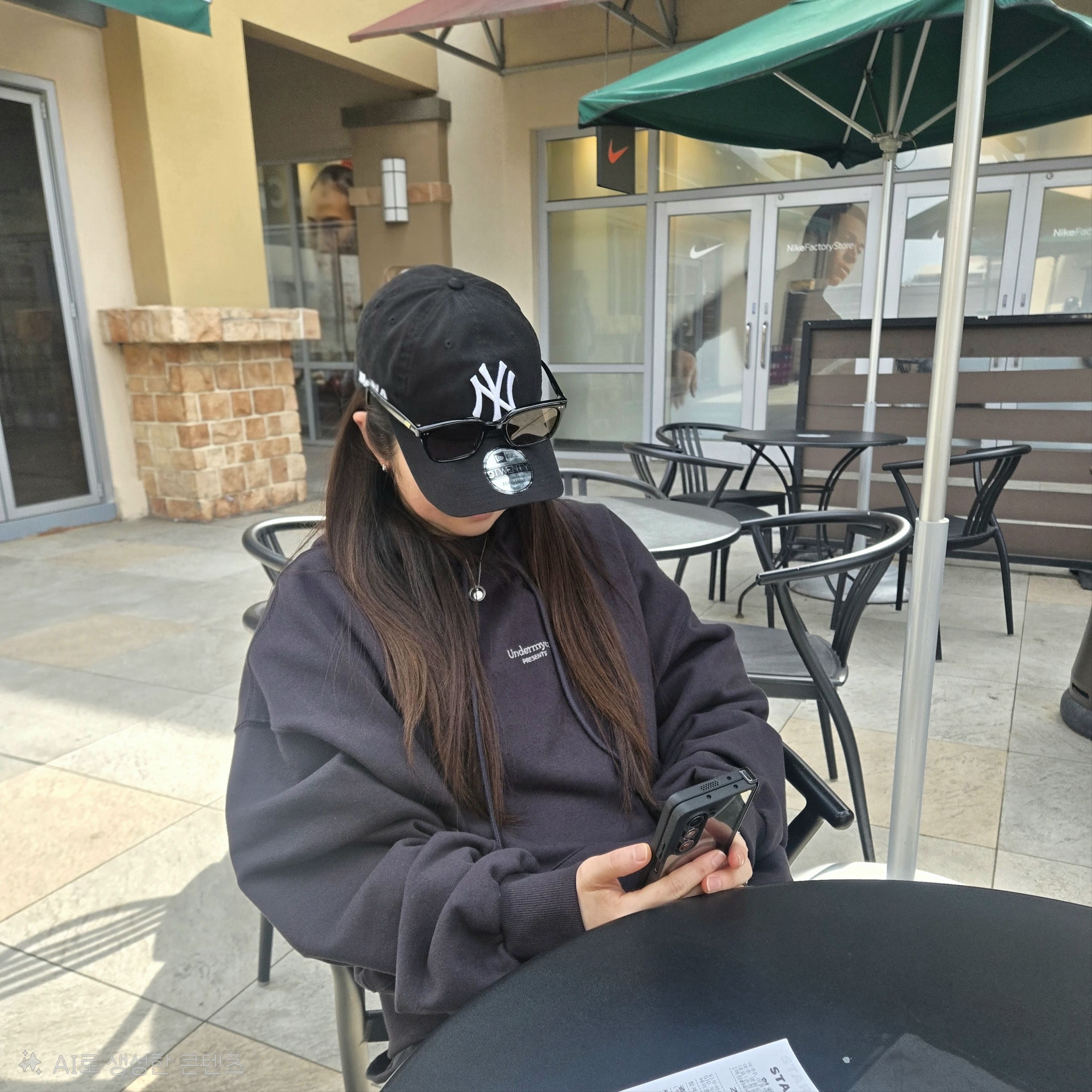 New Era x MoMA New York Yankees Cap Black, Undermycar Mu.09 Anti Fxxking Logo Play Oversized Hoodie Dark Navy 착용 스타일