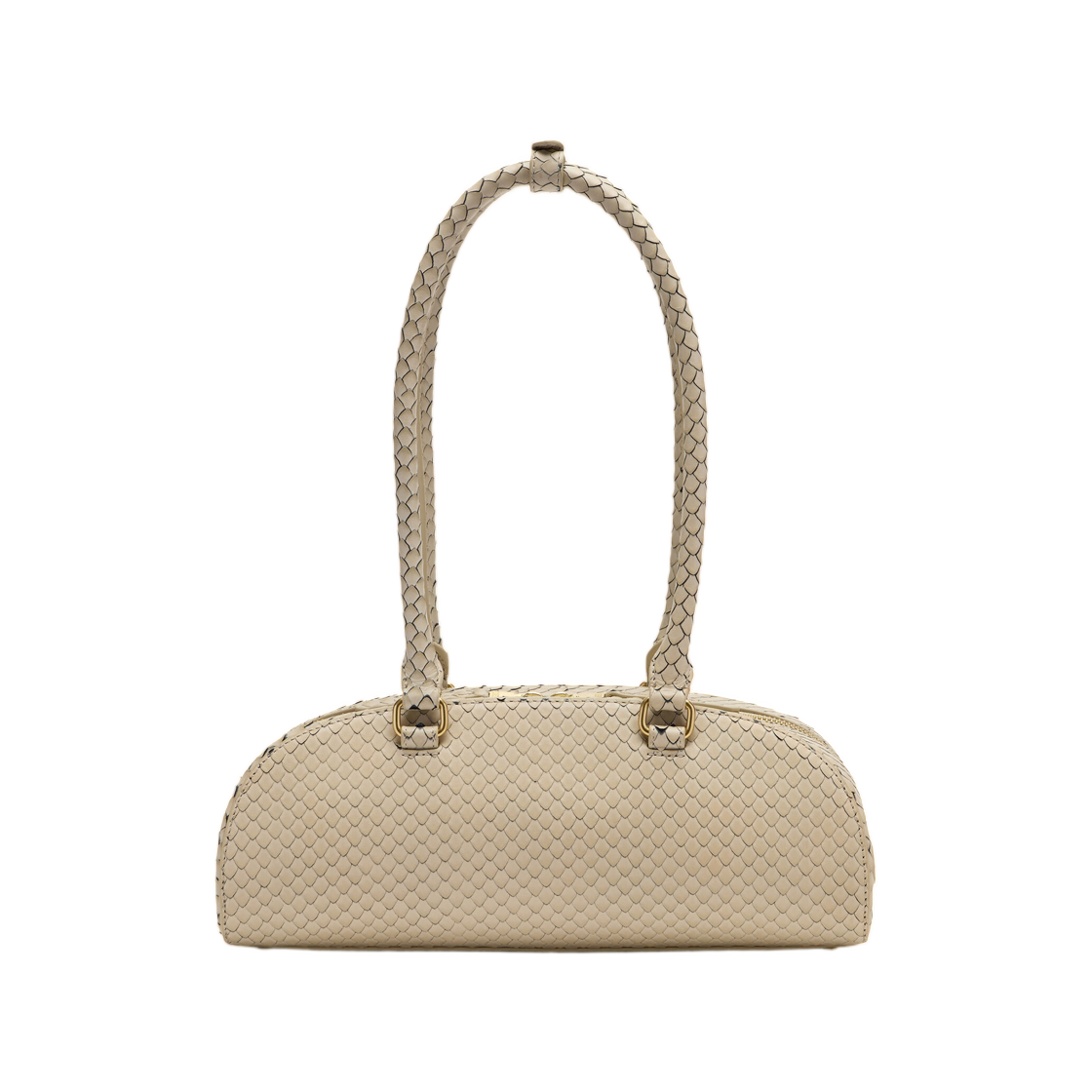 디젤 1DR 돔 일롱게이티드 볼링백 텍스처드 레더 베이지(Diesel 1Dr Dome-Elongated Bowling Bag In Textured Leather Beige) - 2