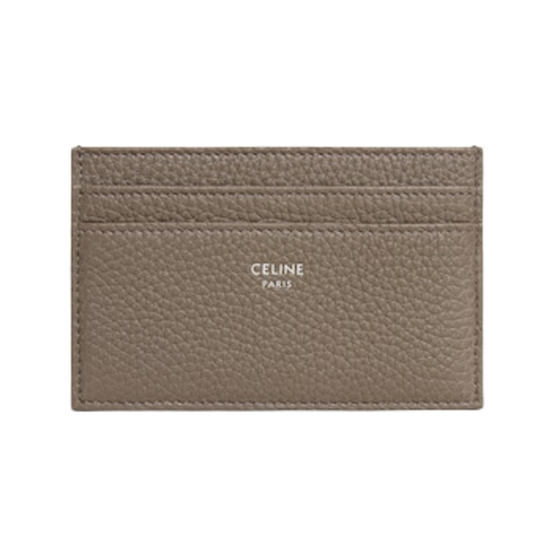 10N763GTH-09SR Celine Card Holder in Grained Calfskin Souris