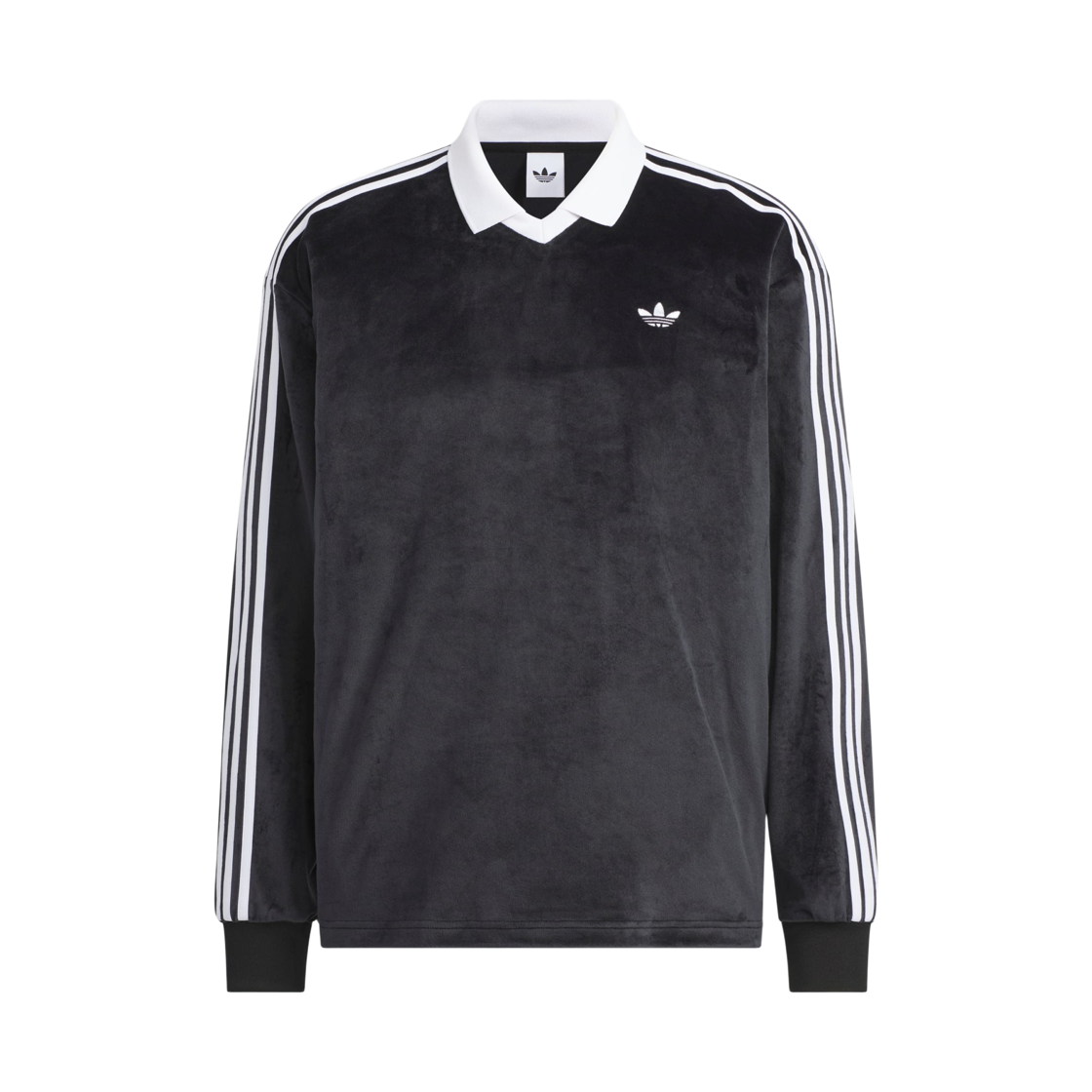아디다스 벨루어 폴로 롱슬리브 블랙 - KR 사이즈(Adidas Velour Polo Long Sleeve Black - KR Sizing) - 1