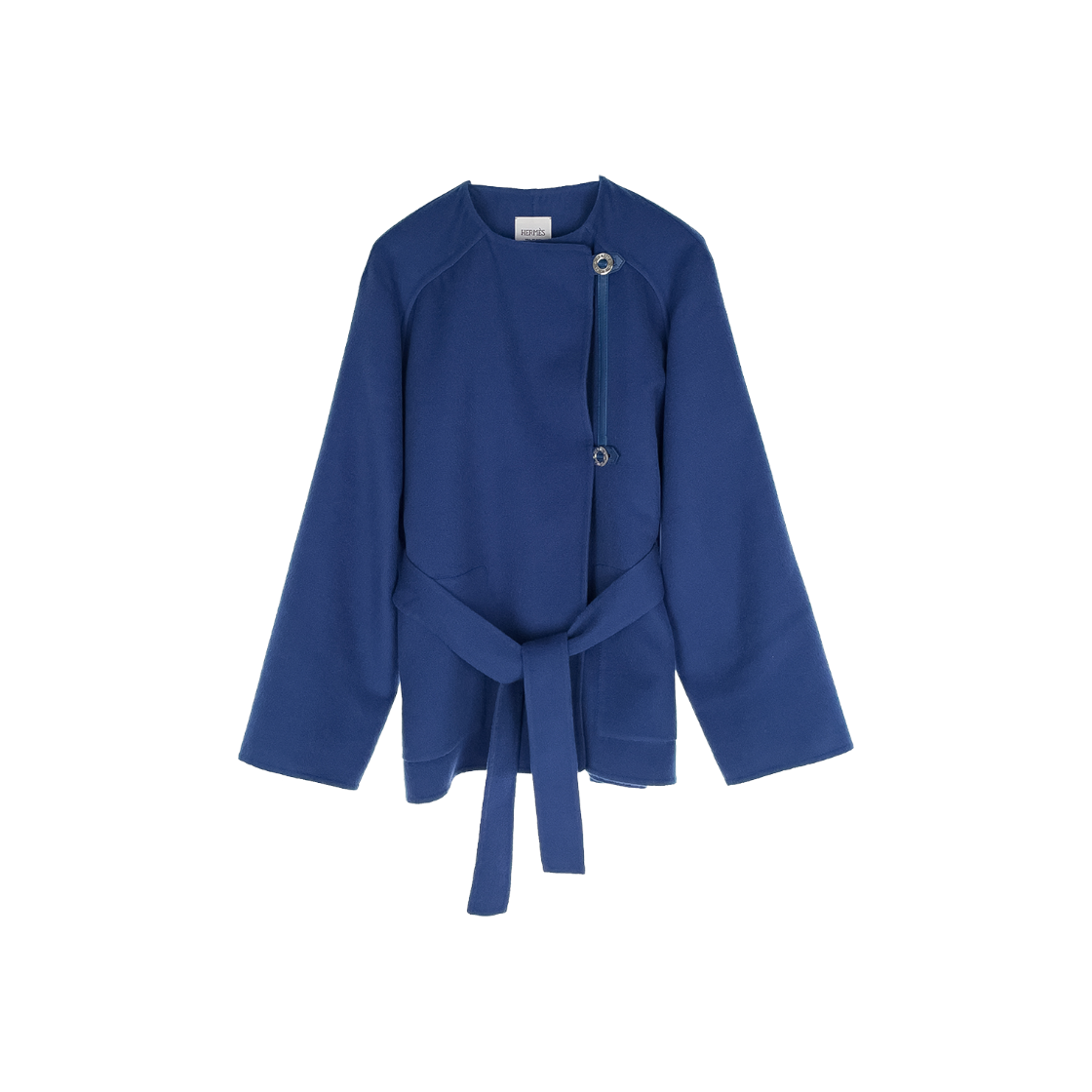 에르메스 캐시미어 벨티드 코트 36 블루아쿠아티크(6HA0216)(Hermes Cashmere Belted Coat 36 Blue Aquatique)