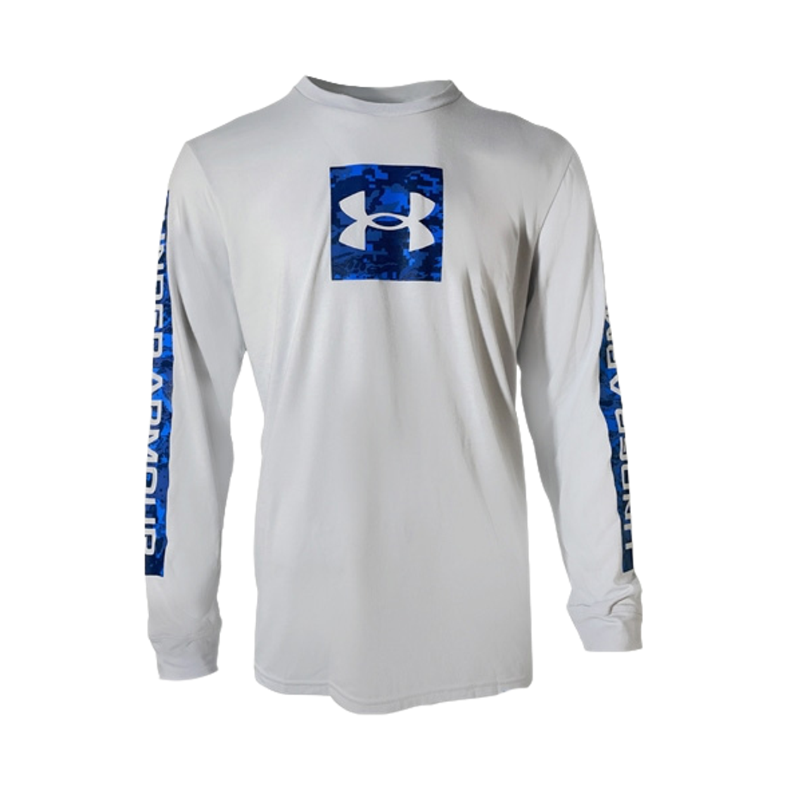 1366464-014 Under Armour UA Camo Boxed Long Sleeve T-Shirt Halo Gray Blue
