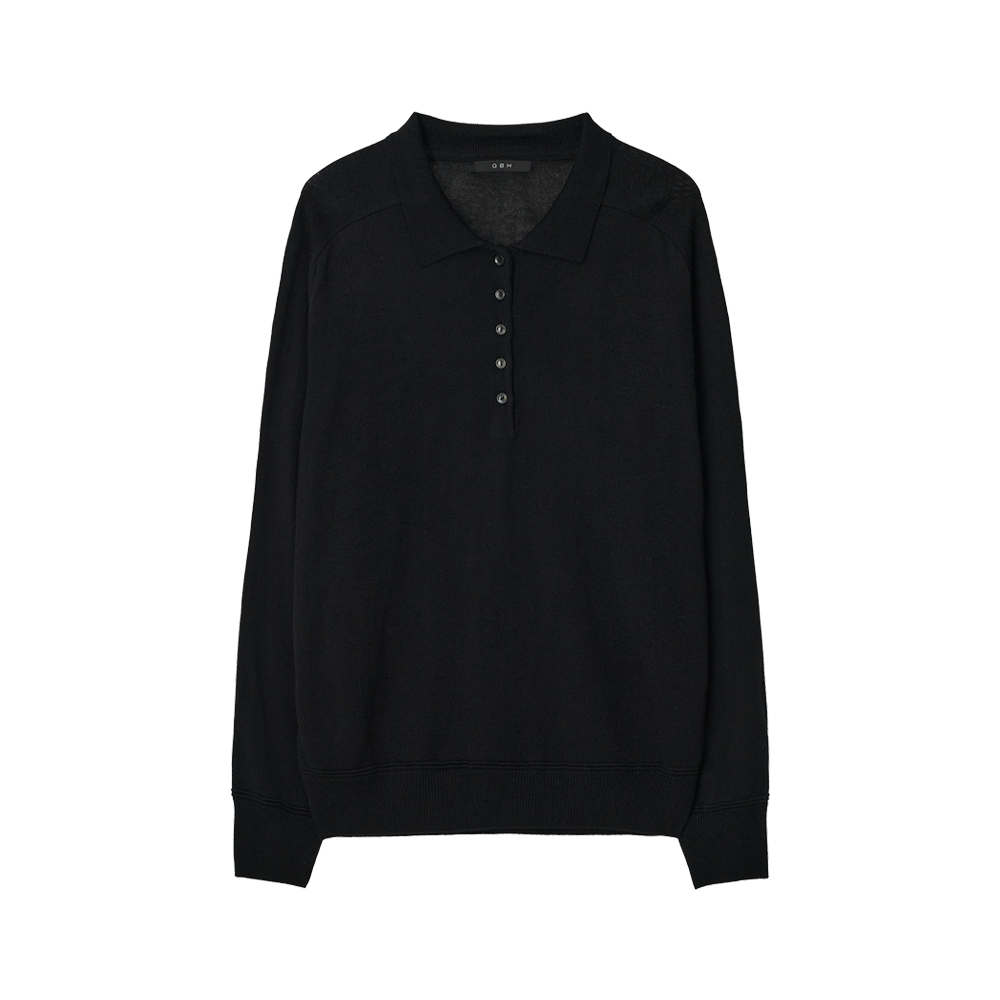APB3KN070BKFF GBH APPAREL Wool Silk Polo Knit / Black