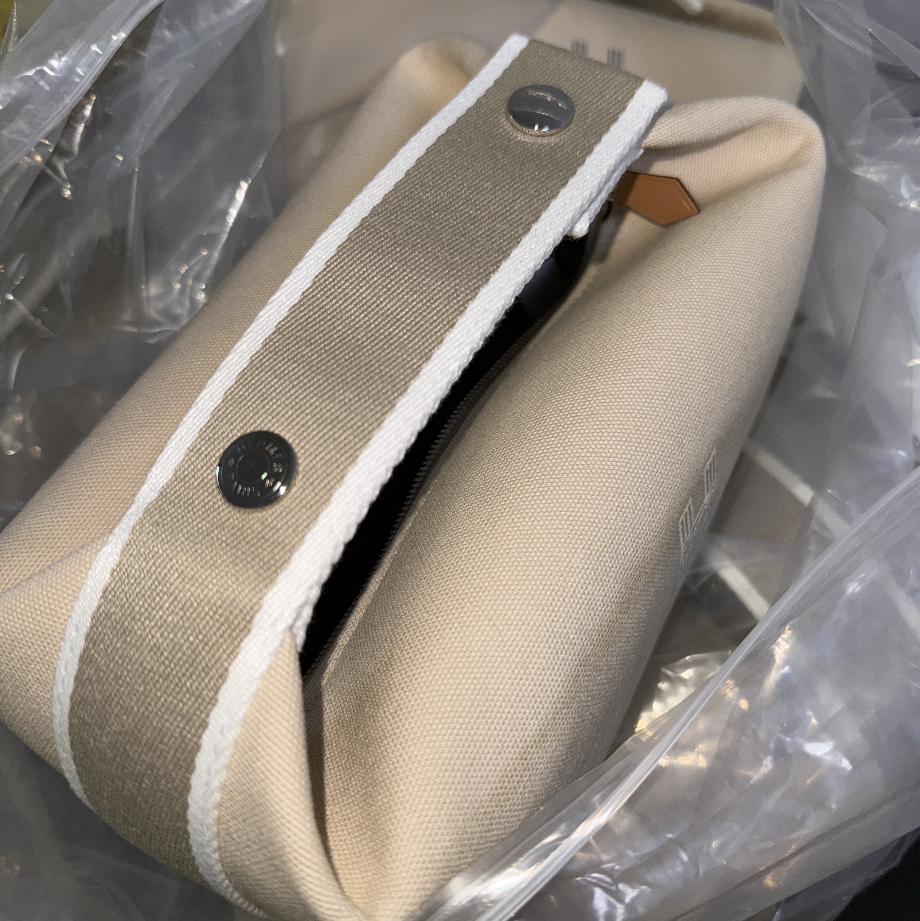 Hermes Large Bride-A-Brac Case Canvas & Naturel 착용 스타일 - 3