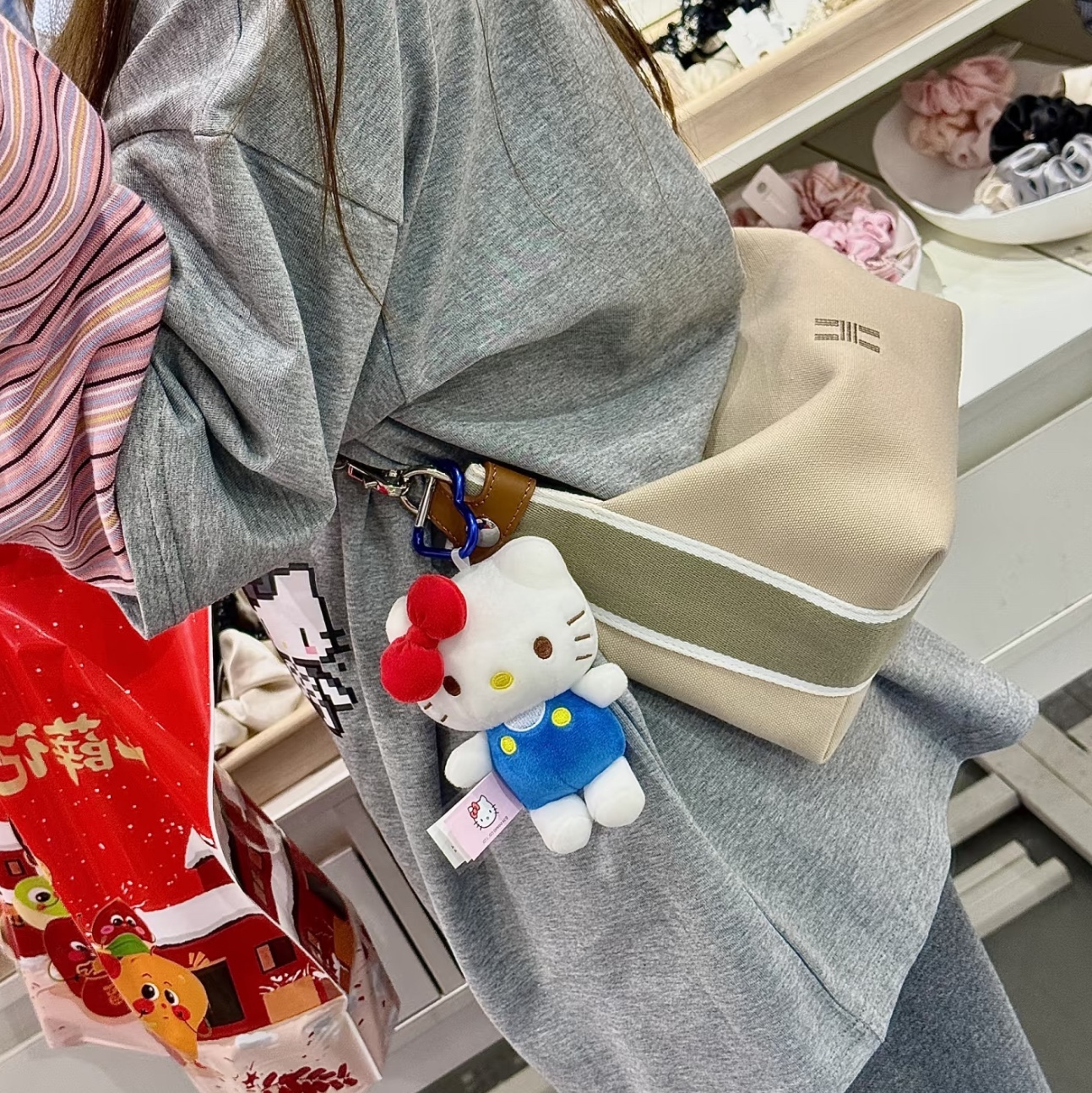 Hermes Large Bride-A-Brac Case Canvas & Naturel 착용 스타일 - 2