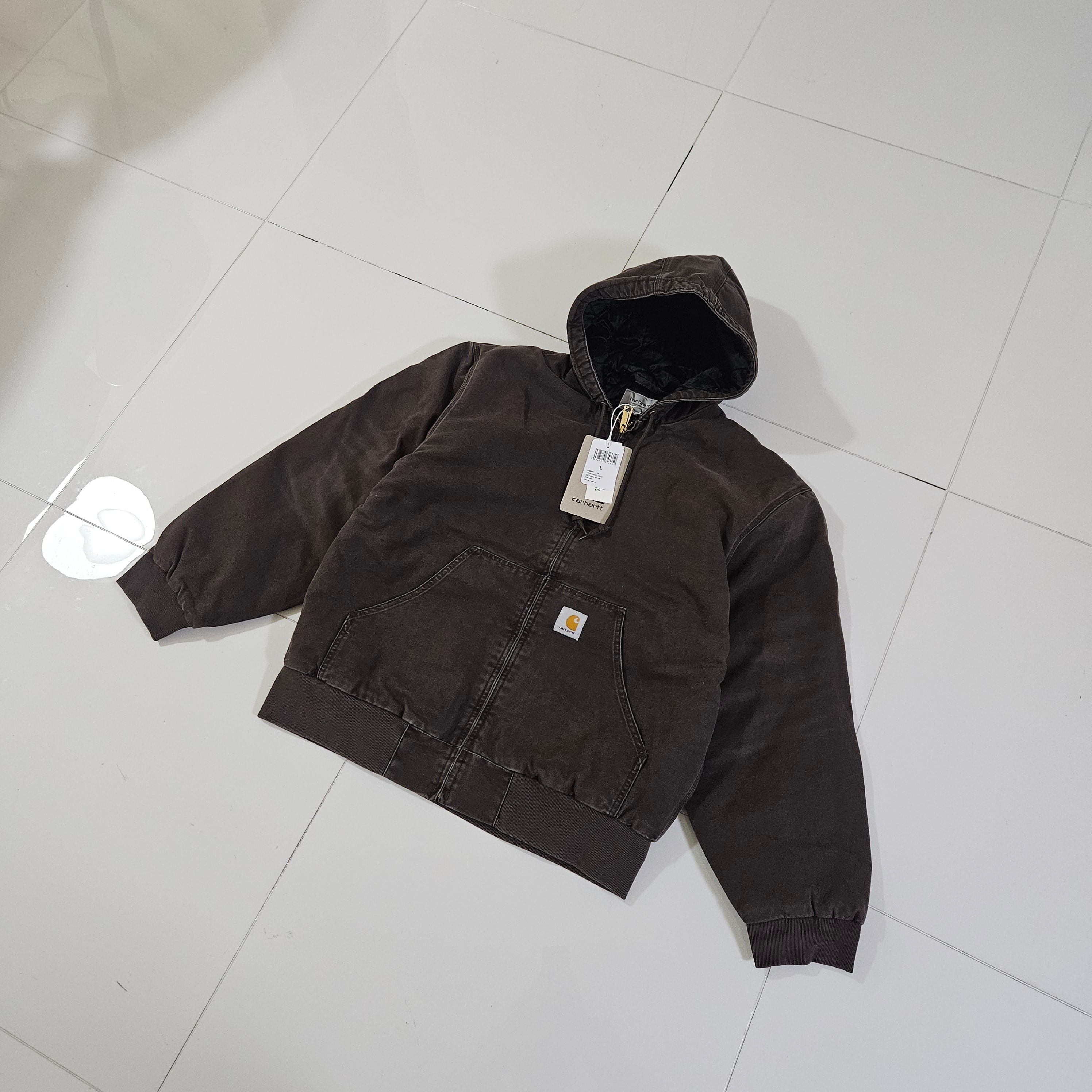 Carhartt WIP OG Active Jacket Tobacco Stone Canvas 착용 스타일 - 1