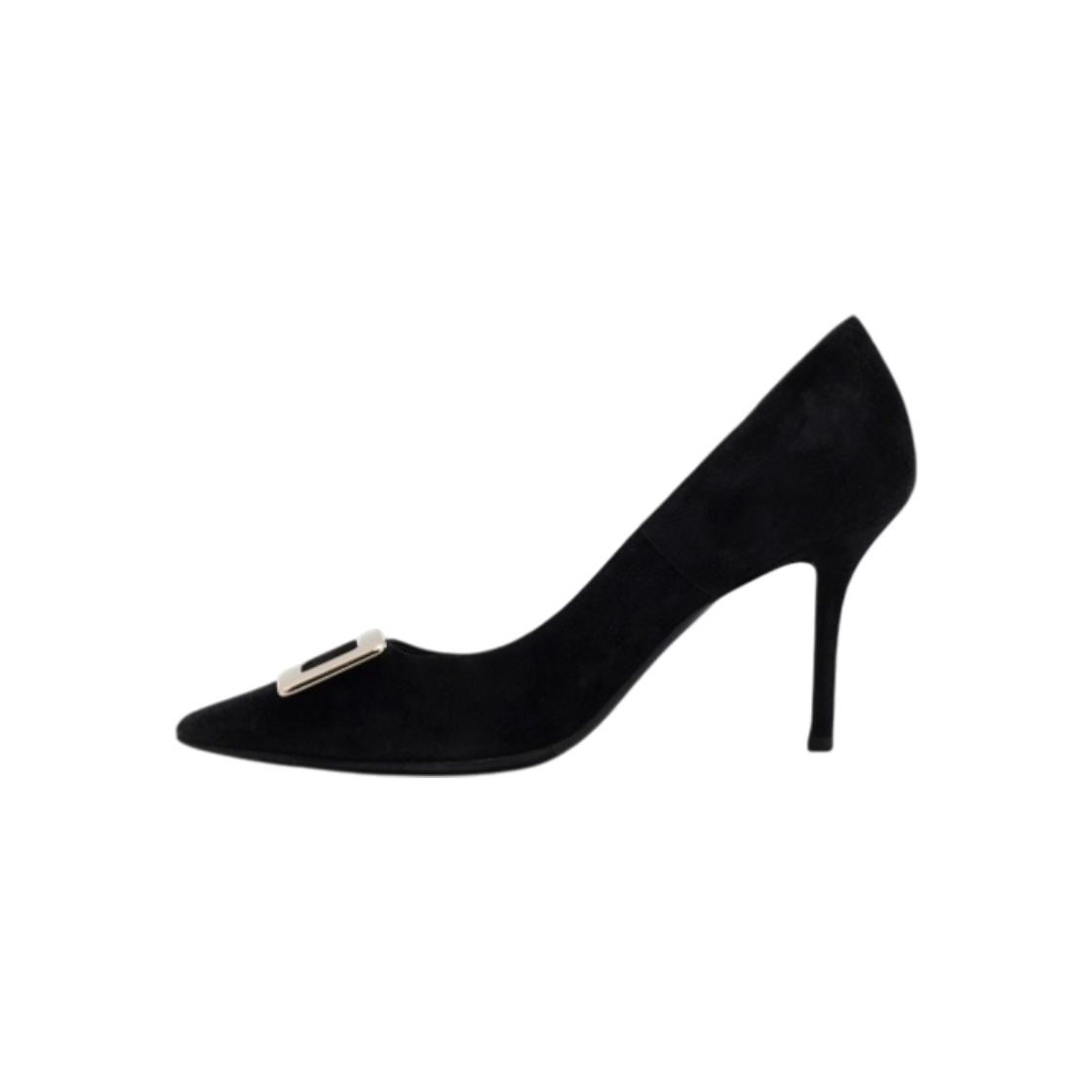 로저비비에 RVW32611790 블랙스웨이드 금장 프리빌리지 뉴 버클 펌프스 여성 구두aa61358(Roger Vivier Black Suede Gold Buckle Privilege New Pumps) - 1