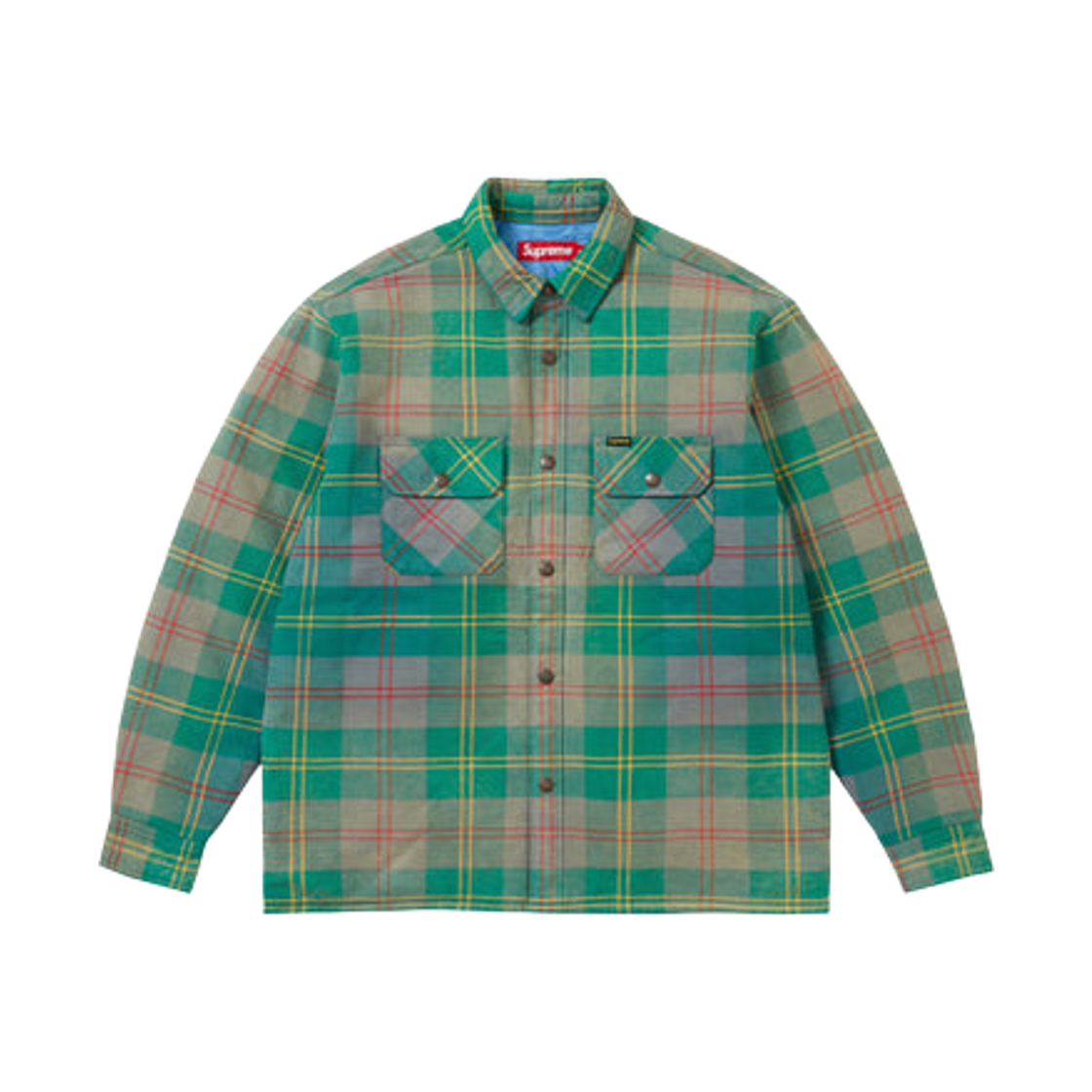 슈프림 퀼티드 라인드 플란넬 스냅 셔츠 그린 - 26SS(Supreme Quilted Lined Flannel Snap Shirt Green - 26SS) - 1