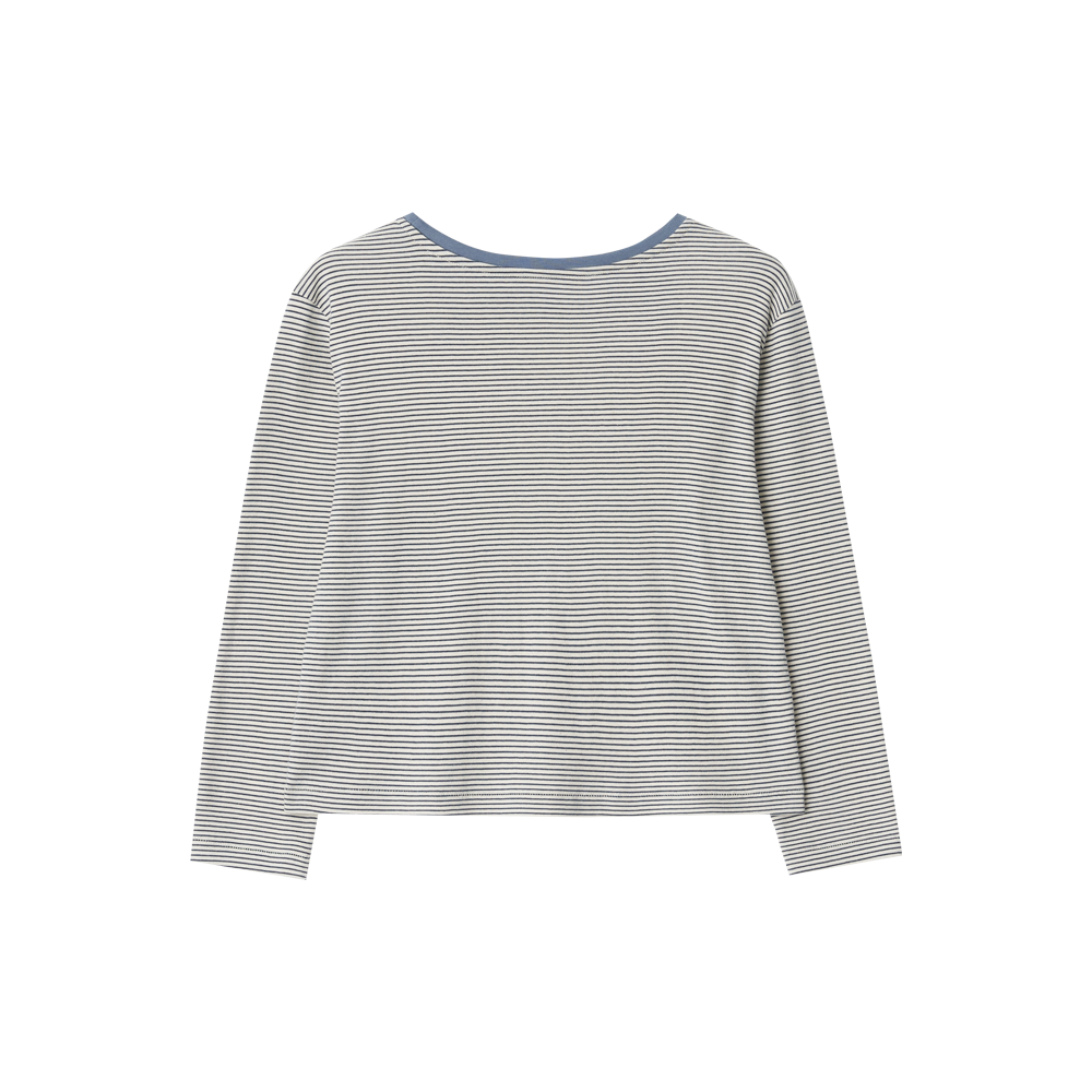 지비에이치 어패럴 미드 슬리브 스트라이프 탑 / 라이트 블루(GBH APPAREL Mid Sleeve Stripe Top / Light Blue) - 2