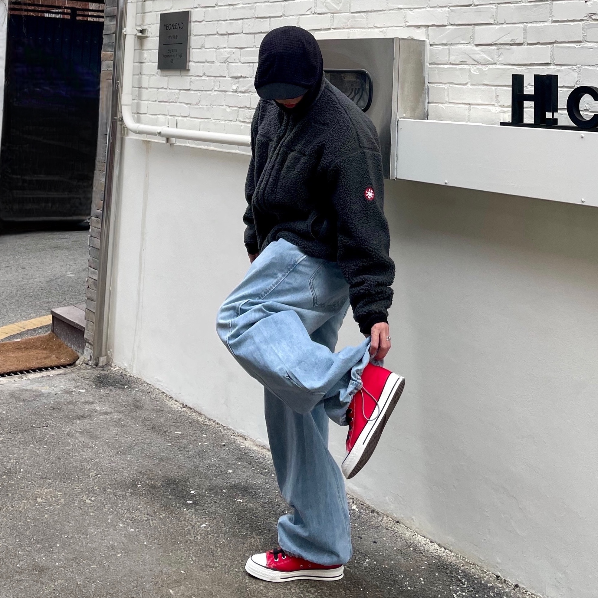 Cav Empt Stand Collar Boa Zip Up Grey - 25FW 착용 스타일 - 1