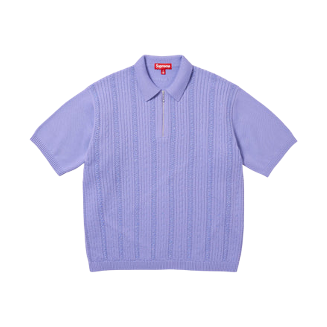 - Supreme Beaded Zip S/S Polo Sweater Purple - 26SS