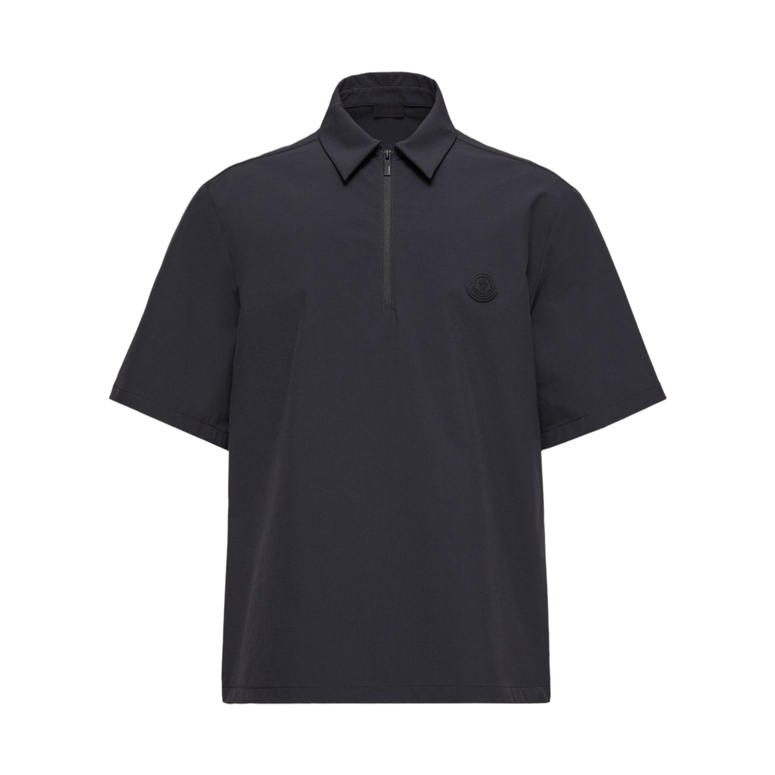 L1-091-2F00008-59974-999 Moncler Logo Short Sleeve Half-Zip Shirt Black - 26SS