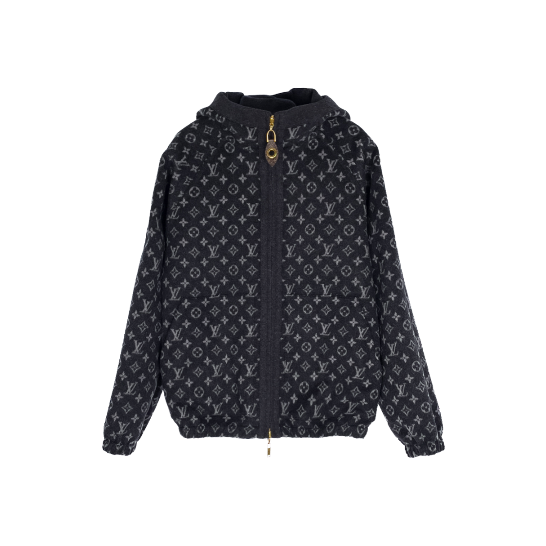 ITQ27EL66EIK Louis Vuitton Reversible Hooded Wool Jacket 34 Grise Ponceau