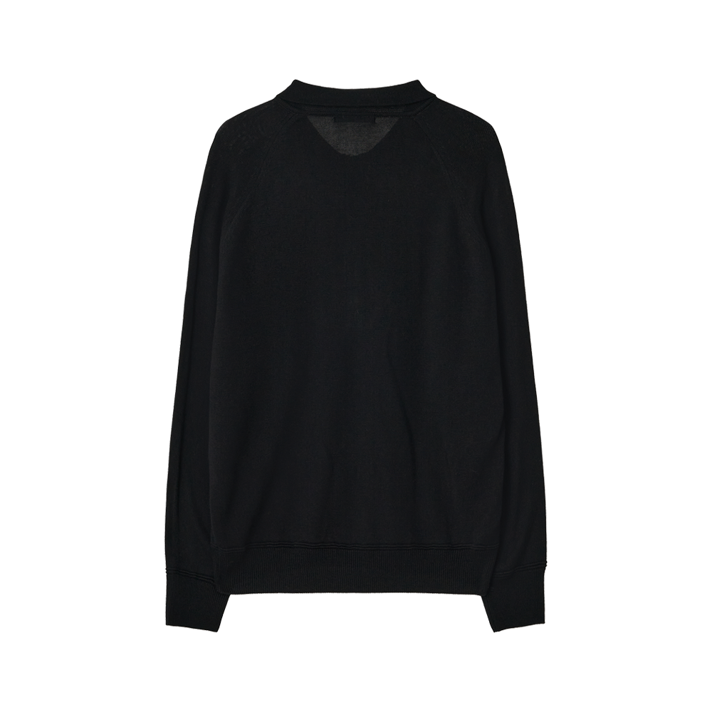 지비에이치 어패럴 울 실크 폴로 니트 / 블랙(GBH APPAREL Wool Silk Polo Knit / Black) - 2