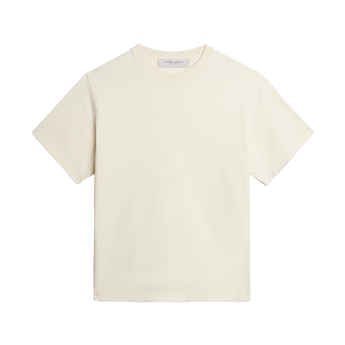 골든구스 리버스 로고 백 티셔츠 에이지드 화이트(Golden Goose T-Shirt with Reverse Logo Back Aged White) - 2