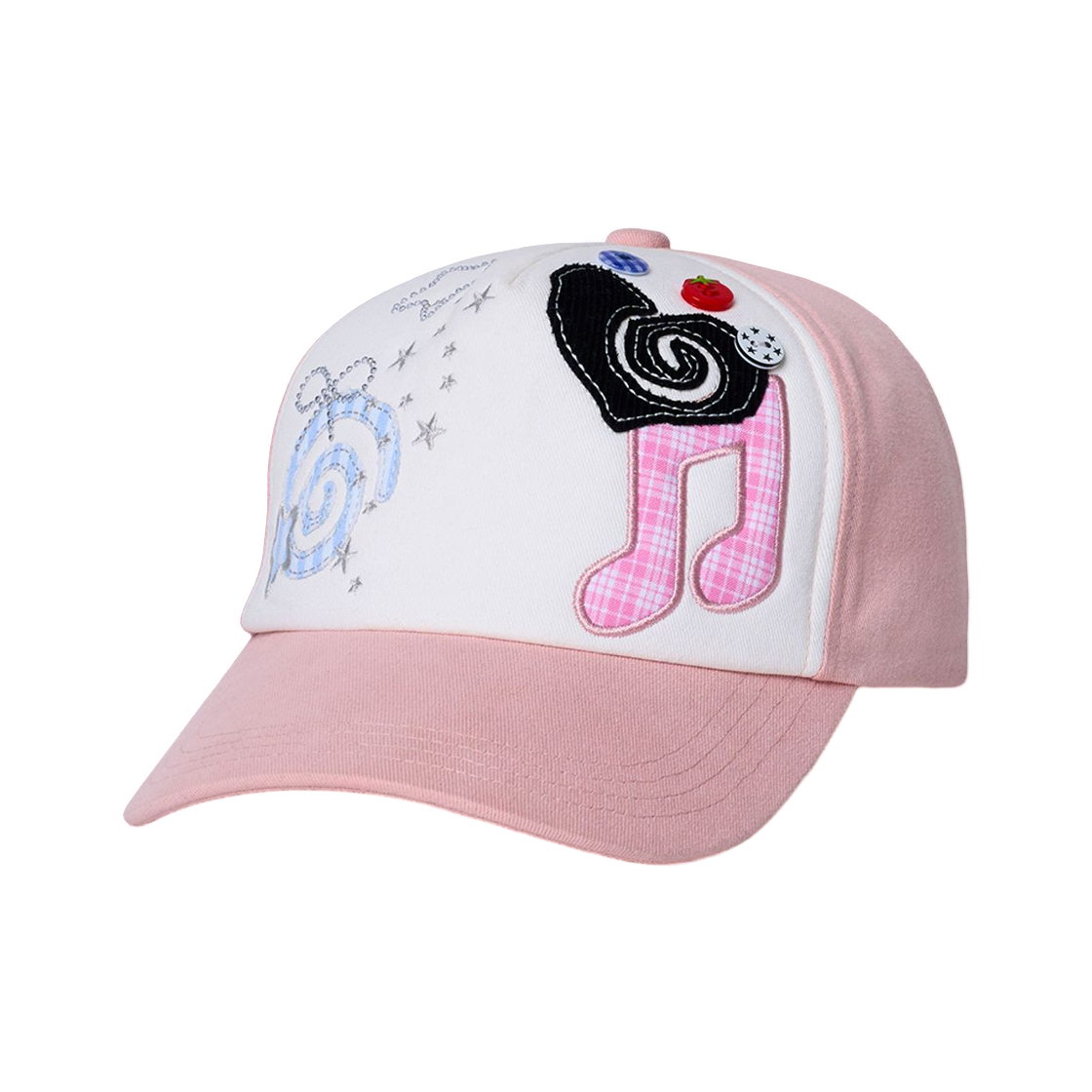 락피쉬웨더웨어 x 아일릿 패치워크 캡 핑크(Rockfishweatherwear x ILLIT Patchwork Cap Pink)