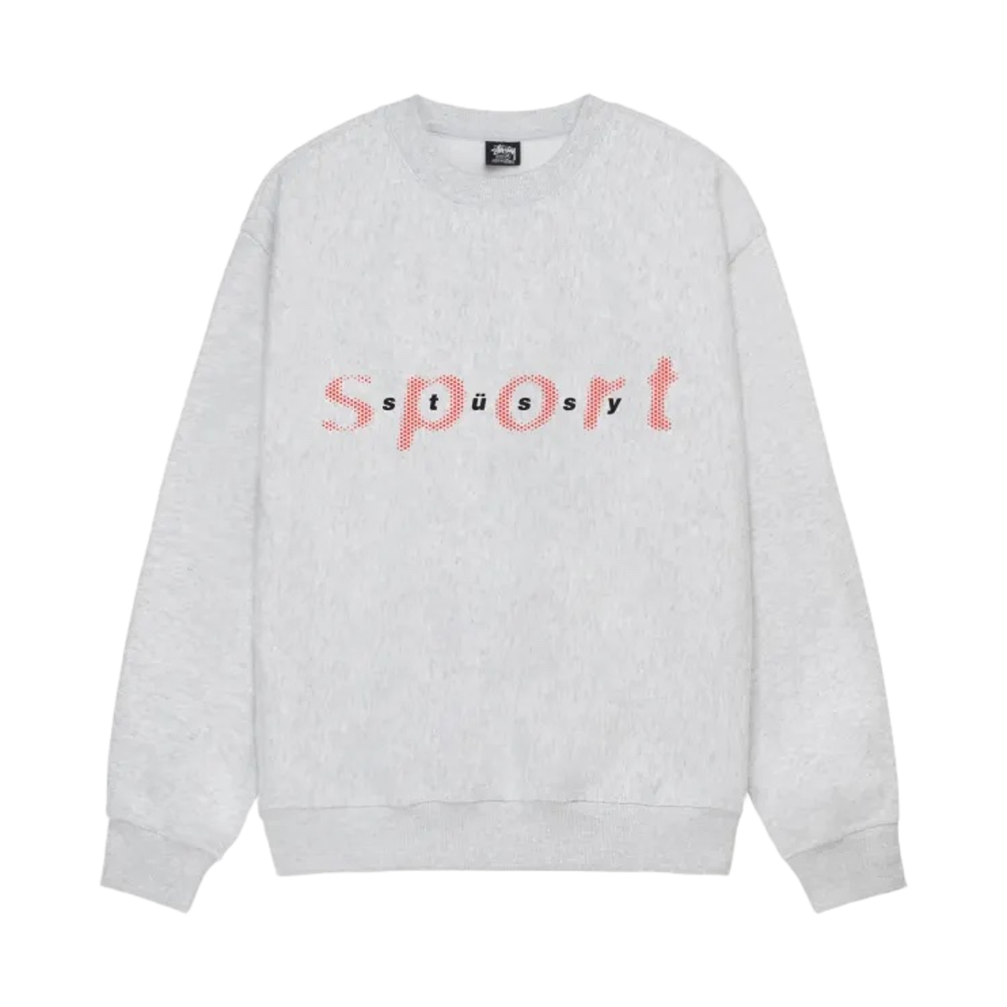 1914998 Stussy Dot Sport Crew Ash Heather