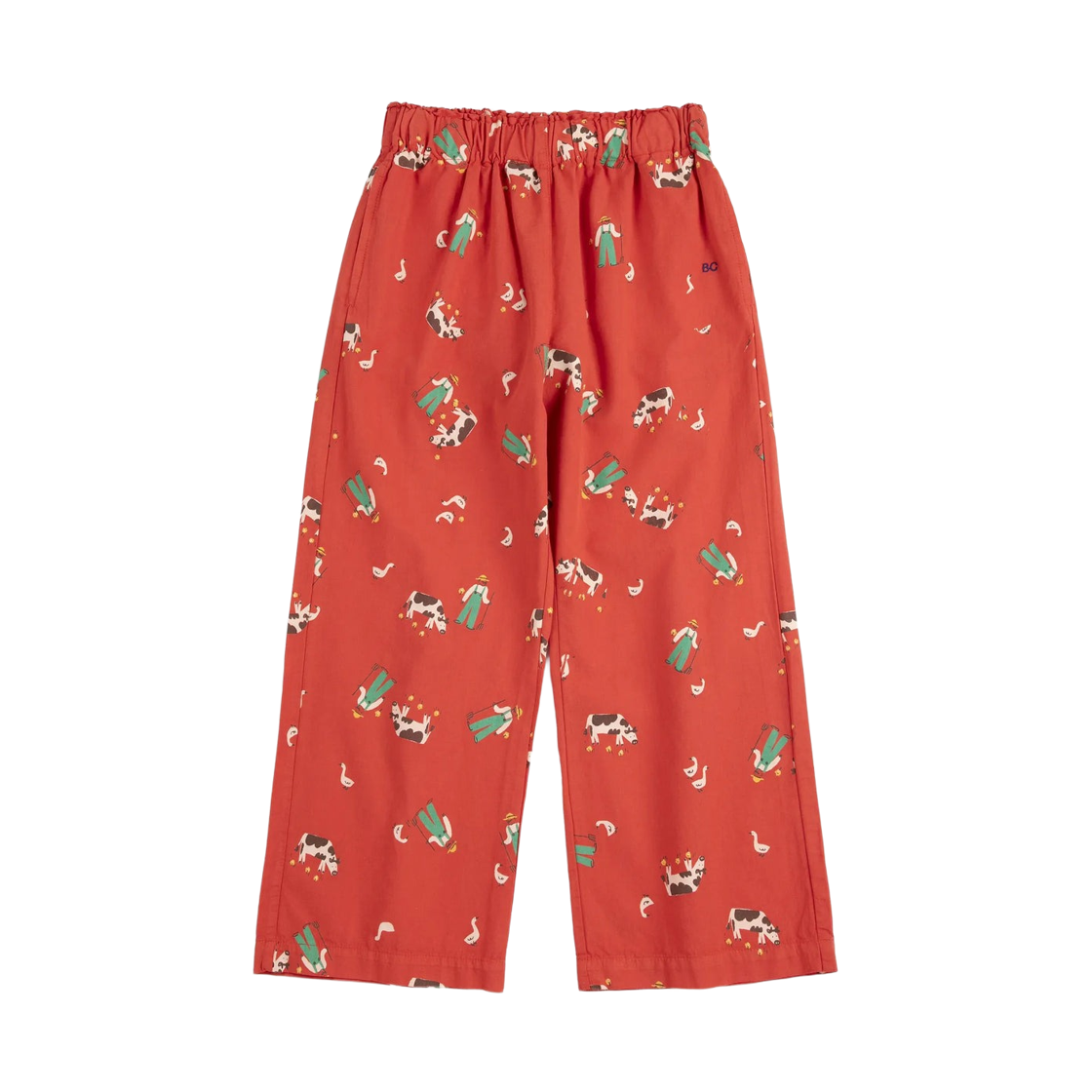 126AC091 (Kids) Bobo Choses Farm Adventure All Over Woven Pants Red