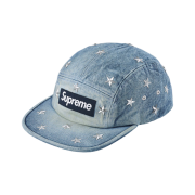 Supreme Stars Studded Denim Camp Cap Washed Indigo - 26SS