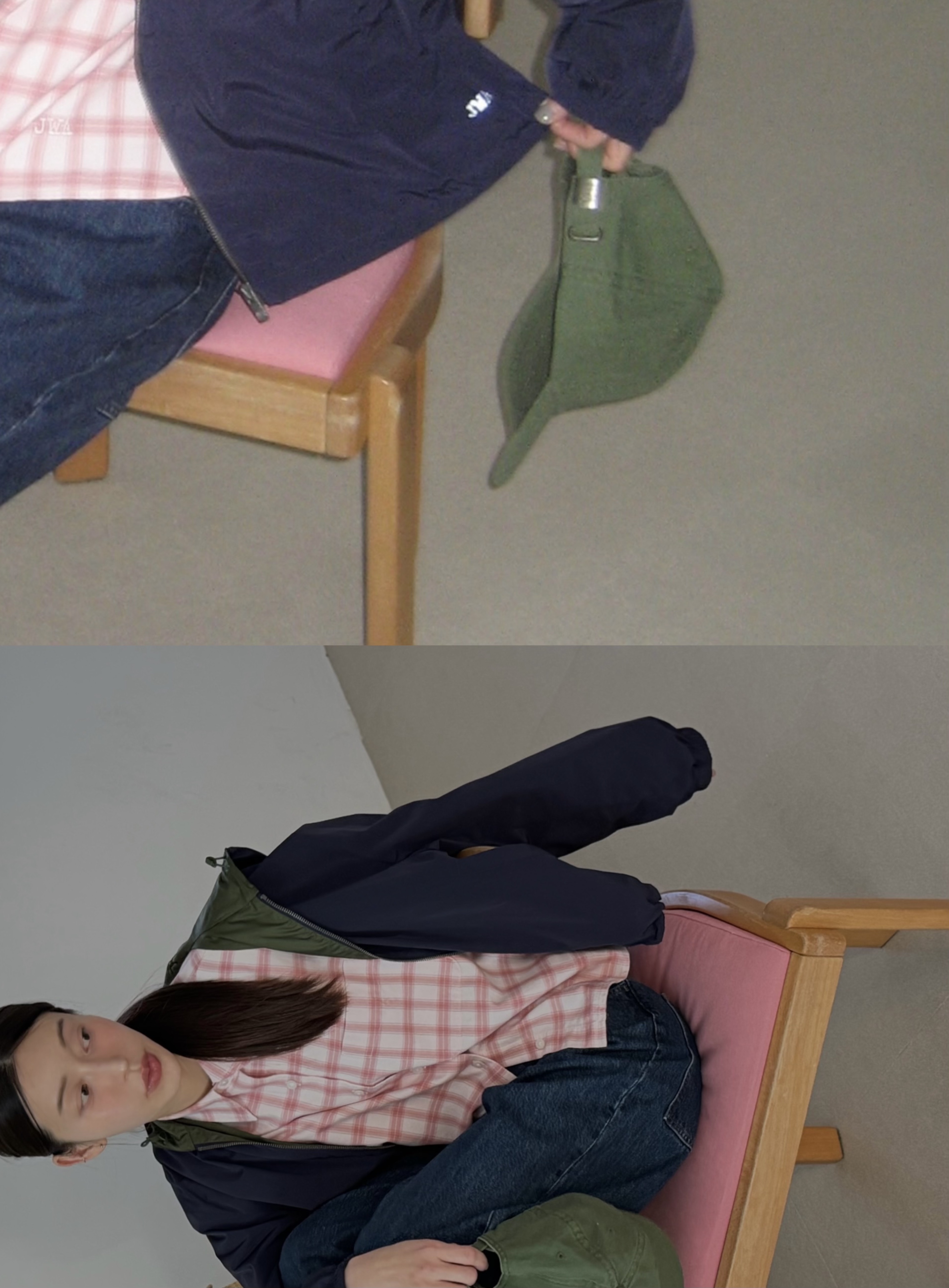 (W) Clarks Wallabee Maple Suede, Uniqlo x JW Anderson Baggy Jeans Blue 착용 스타일 - 9