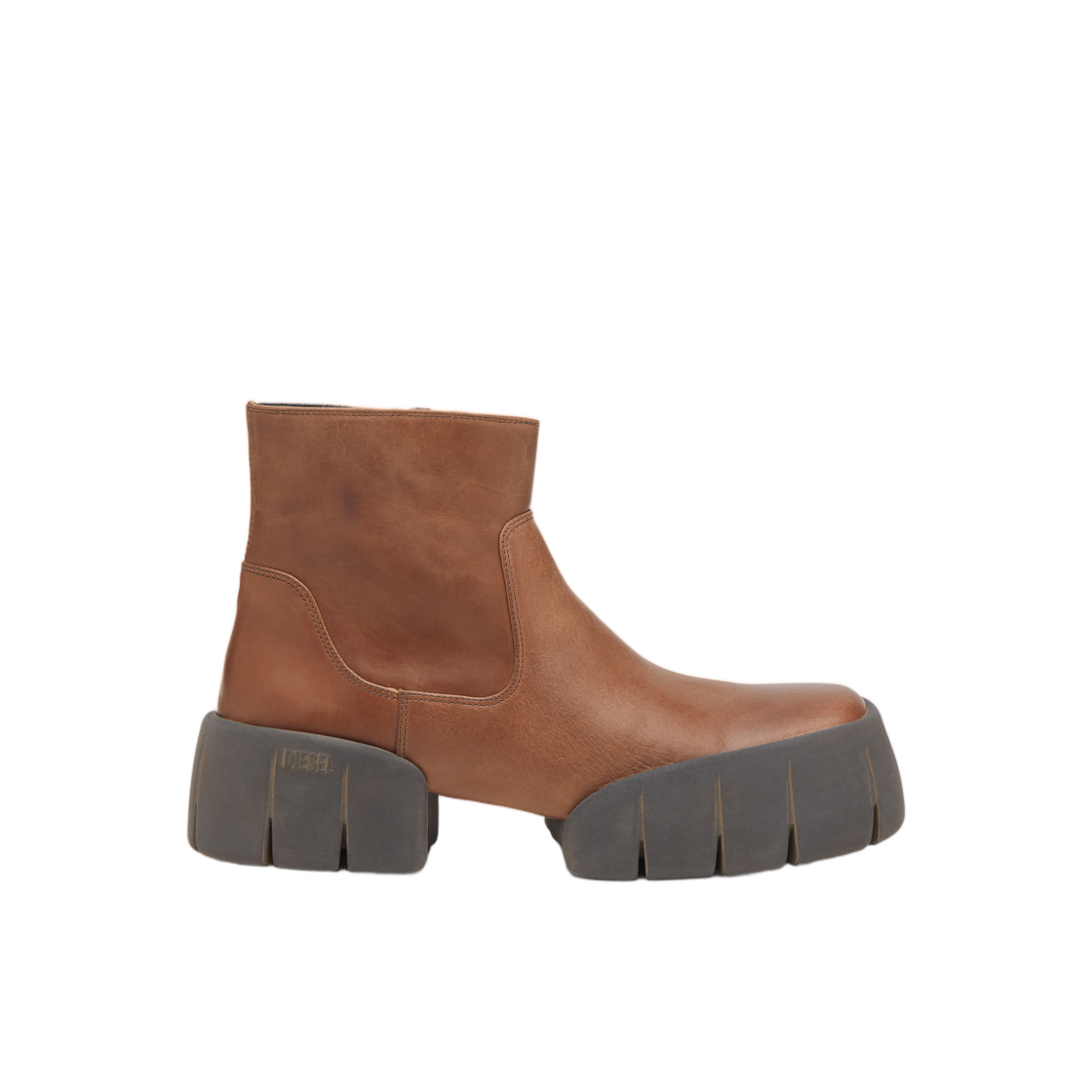 디젤 D-텍스 오일드 레더 앵클 부츠 스플릿 솔 브라운(Diesel D-Tex-Oiled Leather Ankle Boots with Split Sole Brown)