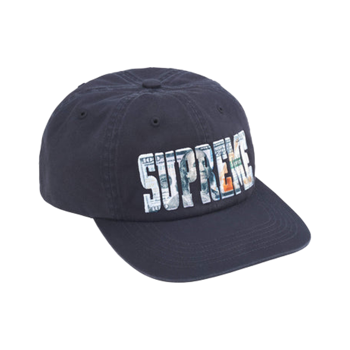 슈프림 자수 머니 로고 6-패널 네이비 - 26SS