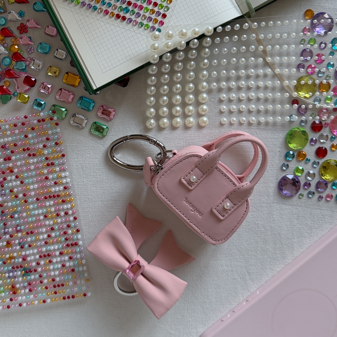 라츠유 리본본 키링 라이트 핑크(LOTS YOU Ribonbon Keyring Light Pink) - 4