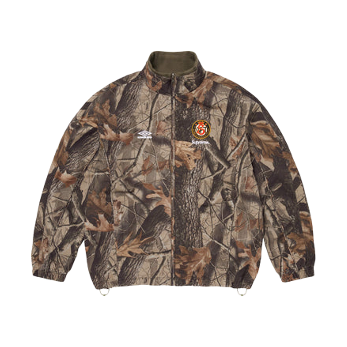슈프림 x 엄브로 코튼 립스탑 트랙 자켓 리얼트리 하드우즈 카모 - 26SS