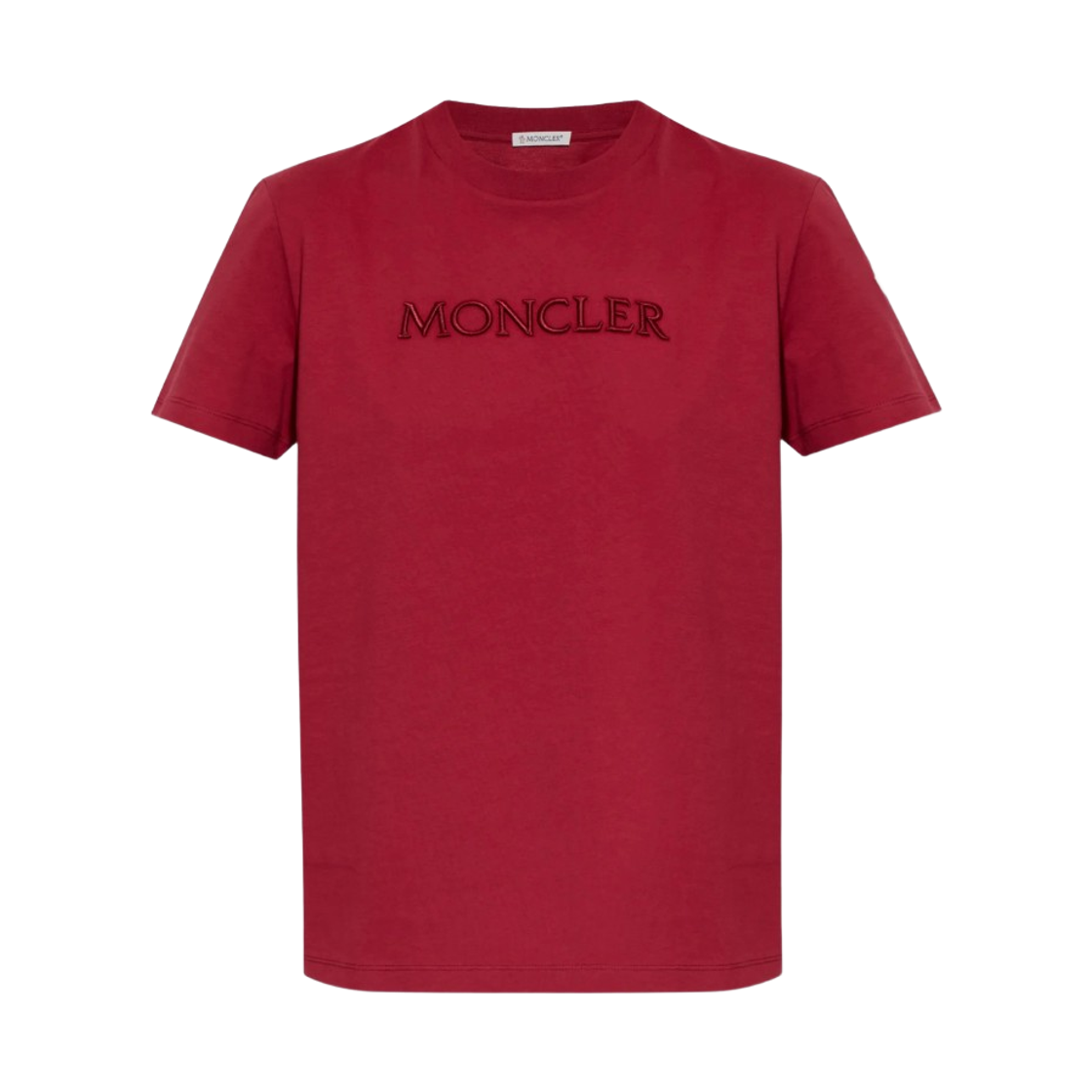 L1-093-8C00021-89AUO-438 (W) Moncler Embroidered Tonal Logo Cotton T-Shirt Red - 26SS